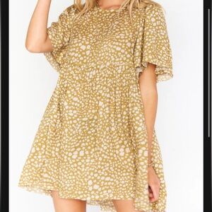 Show me your MUMU- Brooks Babydoll Mini Dress- In Desert Cheetah